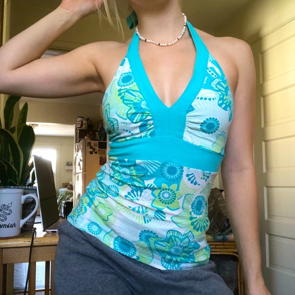 Y2K Tropical Hawaiian Halter Top - Picture 1 of 6